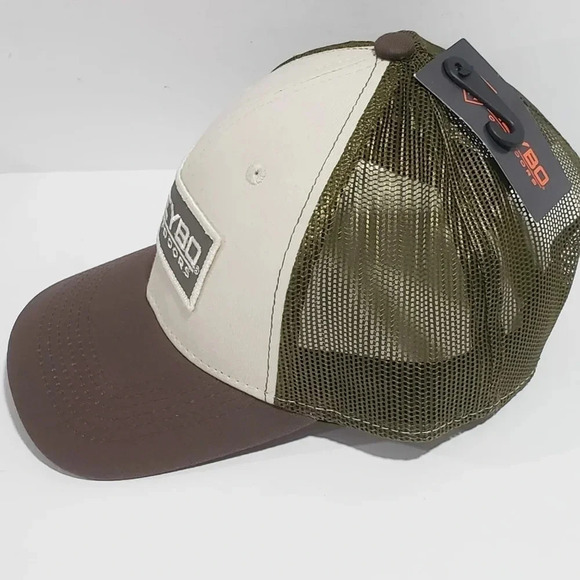 Heybo Outdoors Mesh Back Tri-Color Trucker Hat  With Canvas Patch NWT. - Picture 2 of 8